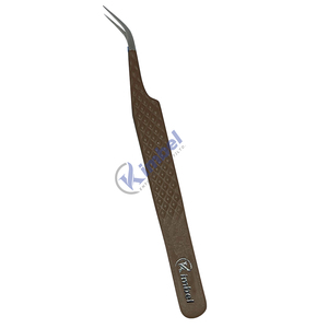 Nuevas pinzas de extensión de pestañas de volumen de acero inoxidable con punta de fibra de agarre de diamante antideslizante punta puntiaguda para extensiones de pestañas - Product Image 2