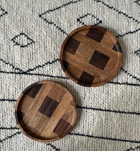 Ensemble de dessous-de-verre en bois massif artisanal pour table à manger, tapis pour tasse à thé ou à café, dessous-de-verre écologiques en bois naturel - Product Image 3