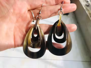 ต่างหูสตั๊ดรูปเขาควายใน100% ต่างหูเขาควายฮอร์นสำหรับปรับแต่งด้วยงานฝีมือรูปพระจันทร์เสี้ยว - Product Image 2