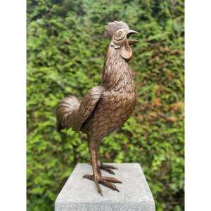 Handmade Bronze Hen Sculpture Metal Crafts <b>Garden</b> Decorative Antique Hen <b>Figurine</b> Decor Farmhouse Supplies Vintage Statue - Product Image 4
