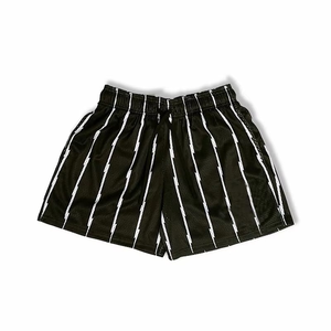 Short en maille décontracté de haute qualité pour hommes, doublure d'entrejambe de 3 pouces, double couche, poids lourd, design personnalisé de basket-ball à fines rayures - Product Image 1