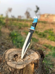 Custom OEM Handmade <b>Black</b> Steel Hunting Bowie Knife 15 Inch <b>Epoxy</b> <b>Resin</b> Handle with Premium Leather Sheath Grip - Product Image 5