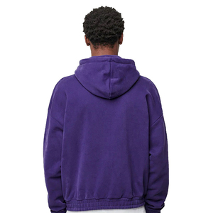 Sudadera con capucha y cremallera de 350gsm de gran tamaño personalizada para hombres de alta calidad para estampado de hojaldre Técnica de teñido liso de impresión digital para invierno - Product Image 5