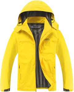 Chaqueta Cortavientos 100% Original de Nailon con 3 Bolsillos, Resistente al Agua, Cortavientos, Cuello Alto, Cierre de Cremallera, Transpirable e Impermeable - Product Image 1