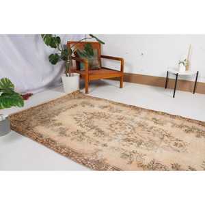 Vintage Area Rug 3.8x6.9 ft, <b>Brown</b> Green Camouflage Rug <b>Wool</b> - Product Image 3