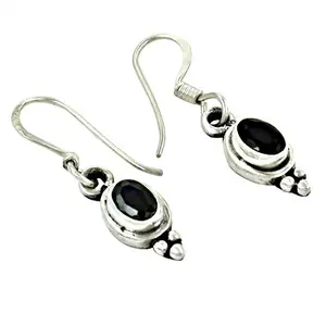 Boucles d'oreilles pendantes en argent 925 plaqué or 14 carats avec onyx noir pour femmes, cadeau de mariage avec symbolisme religieux chrétien - Product Image 1
