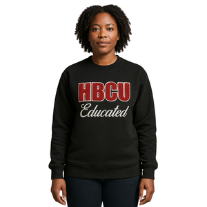 HBCU Educated <b>Black</b> DST Crewneck <b>Sweatshirt</b> Chenille Embroidery Greek Sorority Delta Divine Nine Collegiate Fashion Sweater - Product Image 1