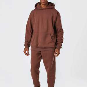 Vente chaude personnalisé hommes poids lourd coton polaire goutte épaule surdimensionné Baggy à capuche et pantalons de survêtement survêtement pour hommes 2025 - Product Image 5