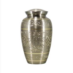 Urne funéraire élégante et durable en platine, extra large, argentée, pour cendres d'adultes, grande urne funéraire en métal, urne commémorative - Product Image 1