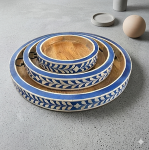 Plateau de service personnalisable en bois de manguier et résine, lot de 3, directement de l'usine, pour accessoires de cuisine - Product Image 1