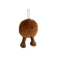 Llavero de Peluche con Forma de Grano de Café, Divertido y Exquisito, para Mochila, Decoración, Accesorios, Regalos