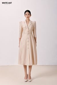 Wholesale Price Women'S <b>Summer</b> <b>Dresses</b> Front <b>Pockets</b> Rafael Notcher <b>Dress</b> Good-Quality Fabric Women'S Clothes Whiteant Vietnam - Product Image 2