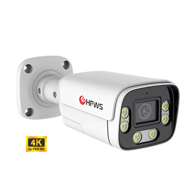 8MP PoE IP Camera 4K 25fps Two-Way Audio Vehicle & Human Detection AI Surveillance CCTV System Outdoor