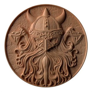 Escudos tallados en madera de inspiración nórdica. Artesanía artística Escudo vikingo de Calvin artesanía - Product Image 6