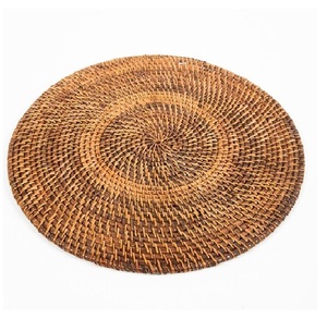 Farmhouse Woven <b>Round</b> <b>Placemats</b> Natural Hand-Woven Water Hyacinth <b>Placemats</b> Rattan <b>Placemats</b> in India - Product Image 2