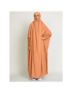 Coffee-Colored Traditional Muslim <b>Prayer</b> <b>Dress</b> Women's <b>One</b>-<b>Piece</b> Modesty Robe for Jilbab with Smocking Sleeves Islamic Abaya - Product Image 4