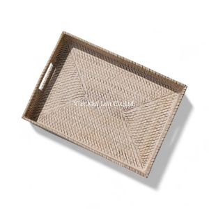 Bandeja de Ratán Hecha a Mano en Vietnam, Bandeja de Servicio de Fibra Natural al por Mayor para Compradores y Importadores Globales - Product Image 1
