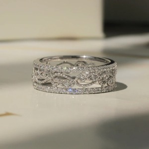 สีขาวรอบ moissanite เงินสเตอร์ลิงแหวนแต่งงานผู้หญิงแหวนแพลทินัมชุบเครื่องประดับที่กําหนดเองของขวัญผู้หญิง - Product Image 3