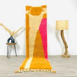 พรมขนสัตว์ทำมือสไตล์วินเทจพรมปูพื้นผ้าฝ้ายอินทรีย์แบบเปลี่ยนได้กันลื่นพับได้สำหรับห้องนั่งเล่นขั้นต่ำ1ชิ้น - Product Image 4