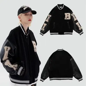 Fabricants de vêtements personnalisé PU cuir manches Streetwear Letterman Varsity veste pour hommes - Product Image 5