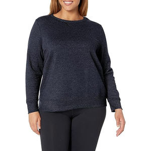 Sweat-shirts pour femmes confortables en molleton brossé surdimensionné à col rond en coton épais coupe ample chaud respirant élégant automne - Product Image 1