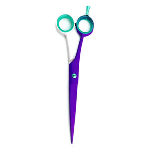 Ciseaux de coupe de cheveux de qualité chirurgicale lames en acier tranchantes à revêtement blanc et bleu ciseaux de coiffure avec repose-doigt - Product Image 5