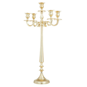 Highly Export Quality Vintage Metal Aluminum 5 Arm <b>Candelabra</b> Tall Size Candle Stand Gold Finished for Tabletop Decorations - Product Image 5