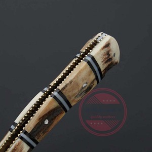 Rasoir droit en acier damassé fait à la main Rasoir de rasage de qualité supérieure Outil de barbier professionnel - Product Image 5