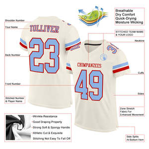 Camiseta de Fútbol Americano para Hombre, Cómoda, Talla Grande, Duradera, Diseño Personalizado Sublimado y Bordado - Product Image 5