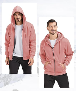 Sudadera con cremallera recortada personalizada para hombre de gran tamaño 600/500 GSM Heavyweight Boxy Cotton Winter Full Zipper con estampado Puff para invierno - Product Image 5
