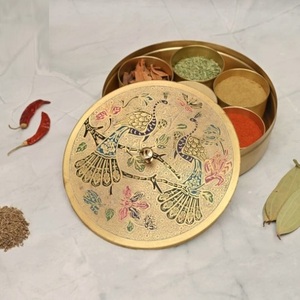 Elegant <b>spice</b> box for kitchen use made with durable metal and traditional Indian design hot selling high demanding boxes - Product Image 4