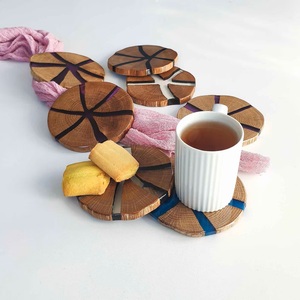 Wholesale Price Top Trending Round Bamboo Walnut Coasters For Wedding Partyware And Tabletop - Product Image 4