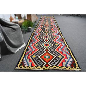 Vintage Turkish <b>Red</b> Rug 28' X 13.3' Traditional Style Large Area Rectangle Hallway <b>Wool</b> Seagrass 10mm Patchwork Latex Room Rug - Product Image 4