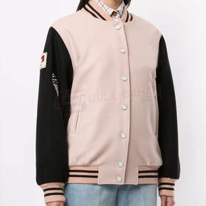 Chaqueta universitaria de inspiración vintage para mujer de estilo urbano, bloqueo de colores llamativos con parches, procesamiento transpirable y terminado - Product Image 3