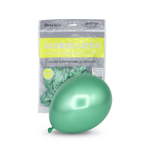 Palloncini in Lattice Party Love 12cm Verde Metallizzato 50pz Sacchetto Decorazioni per Feste - Product Image 2