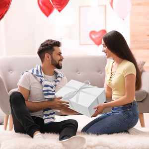 <b>Large</b> <b>Gift</b> <b>Box</b> for Present, 12.5 X 8.5 X 4.75 Inches, White <b>Gift</b> <b>Box</b> with Magnetic Lid, Collapsible <b>Gift</b> <b>Box</b> with Ribbons - Product Image 6