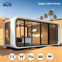 Maison de type cabane Apple de luxe à 1 ou 2 étages, résistante aux intempéries, isolée, préfabriquée, design personnalisé pour hôtel, complexe hôtelier