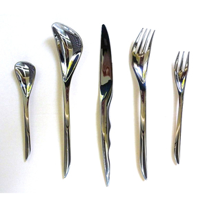 Reutilizable plata restaurante personalizado lujo a granel Acero inoxidable vajilla cubiertos boda mango de madera juego de cubiertos - Product Image 4