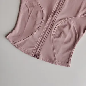 OEM al por mayor de las mujeres chaqueta de Yoga transpirable prendas de vestir exteriores de moda de manga larga con bolsillos mujeres chaqueta de Yoga con color personalizado - Product Image 3