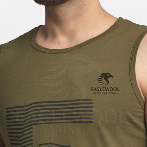 EAGELWOOL INTERNATIONAL Custom Made Fitness Clothing Pakistan Knitted Breathable Polyester/Cotton Sporty Tank <b>Top</b> Factory Men - Product Image 6