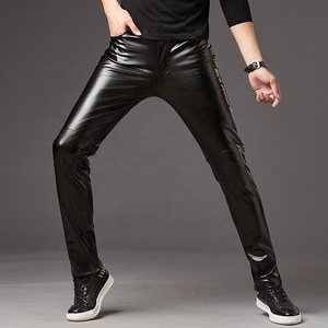 Straight Leg Pants Custom <b>Loose</b> <b>Fit</b> Faux Leather Track <b>jogger</b> Pants <b>Men</b> Customized Skinny trousers faux leather fabric <b>men</b> pants - Product Image 5