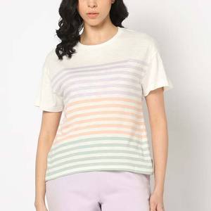 Camisetas Cortas de Verano para Mujer, Ligeras y Ecológicas, Transpirables, de Lona, Informales, Modernas, Diseño OEM, Impresión Digital, Color Sólido - Product Image 1