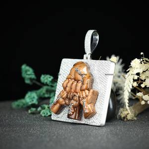 Pendentif personnalisé en forme de mains de famille, bijoux avec nom personnalisé, argent sterling 925, émail, diamant moissanite, pendentif rond brillant - Product Image 3