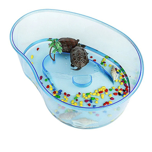 38cm nhựa container rùa Tank ẩn sĩ cua Tank với xây dựng trong nền tảng và đoạn đường nối cho Basking - Product Image 5