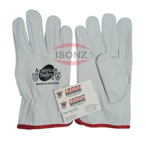 Venta al por mayor Hombres Mujeres Guantes de jardinería a prueba de fuego Sin forro Piel de cabra de oveja Cuero de piel de oveja Rigger protector Conductor Conducción - Product Image 5