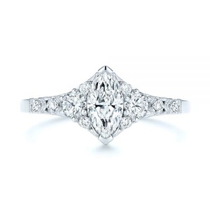Jaune et Or Rose Plaqué Marquise Coupe Moissanite Vintage Style Cluster Bague De Fiançailles De Haute Qualité Diamant Bijoux Pour Femmes - Product Image 5