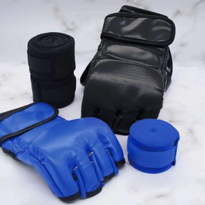 ถุงมือ MMA หนังแท้สำหรับศิลปะการต่อสู้ ออกแบบโลโก้ได้ตามต้องการ ฝึกซ้อมมวยไทย ชกเป้า เปิดฝ่ามือได้ - Product Image 4