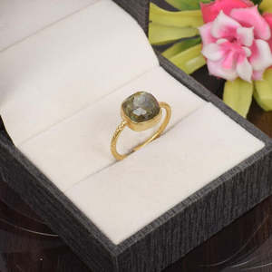 แหวนเงินสเตอร์ลิง92.5ปรับได้พร้อมอัญมณีลาบราดอไรต์แบบหลวม - Product Image 4