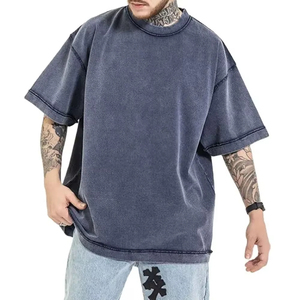 Wholesale Factory 100% Cotton Custom Printing <b>Drop</b> Shoulder Men Washed Tee Shirts Heavyweight Oversized <b>Acid</b> Wash T Shirts - Product Image 3