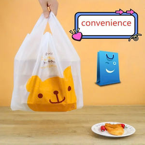 Bolsa de plástico para camisetas de alta calidad, venta al por mayor a granel, impresión personalizada, utilizada para tienda, supermercado - Product Image 3